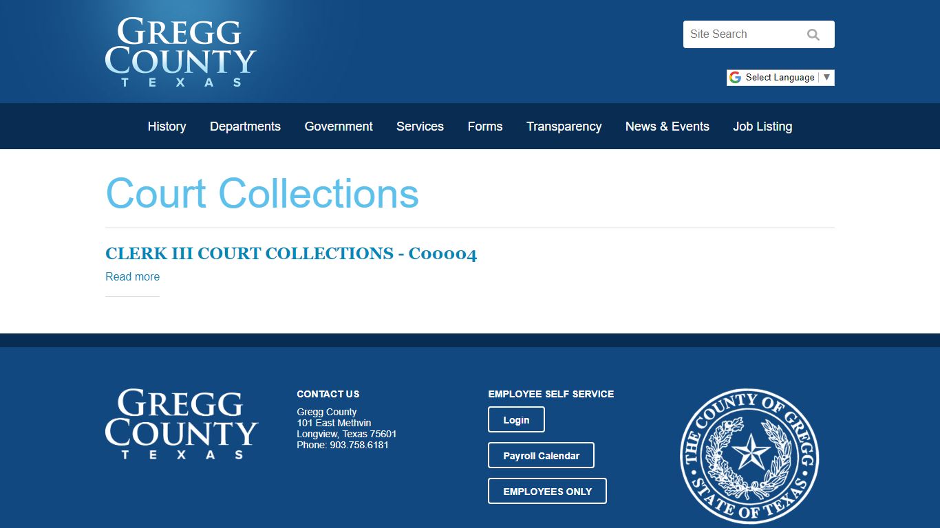 Court Collections | Gregg County