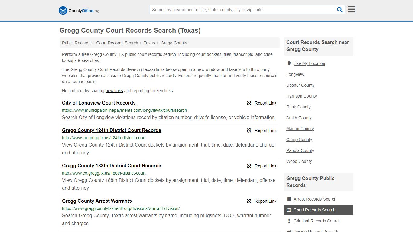 Gregg County Court Records Search (Texas) - County Office